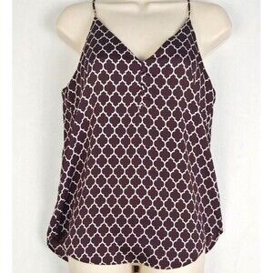 Express Womens Burgundy Geometric‎ Print Cami Top Size S Spaghetti Straps